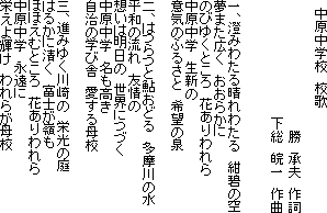 校歌の歌詞の画像