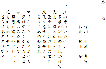 校歌歌詞